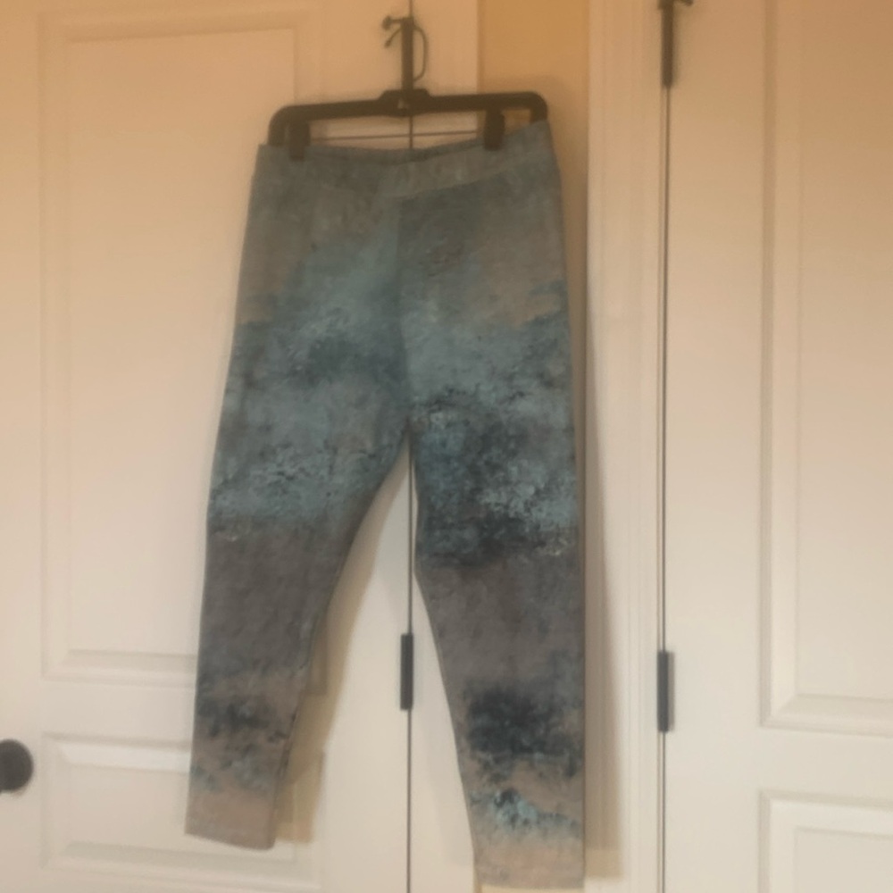 Petite ombre teal pull on pants